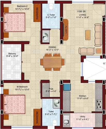 Ramani Shirgraham (2BHK+2T (1,106 sq ft) 1106 sq ft) Ramani Shirgraham (2BHK+2T (1,106 sq ft) 1106 sq ft)