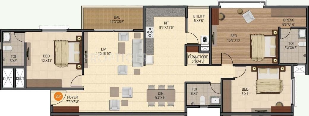 Sumadhura Silver Ripples (3BHK+3T (1,900 sq ft) 1900 sq ft)