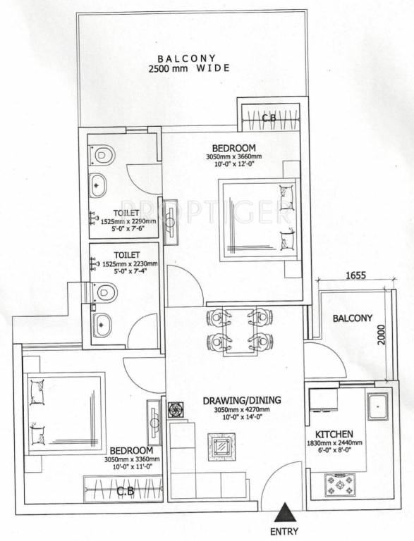 Gaursons Atulyam (2BHK+2T (930 sq ft) 930 sq ft)