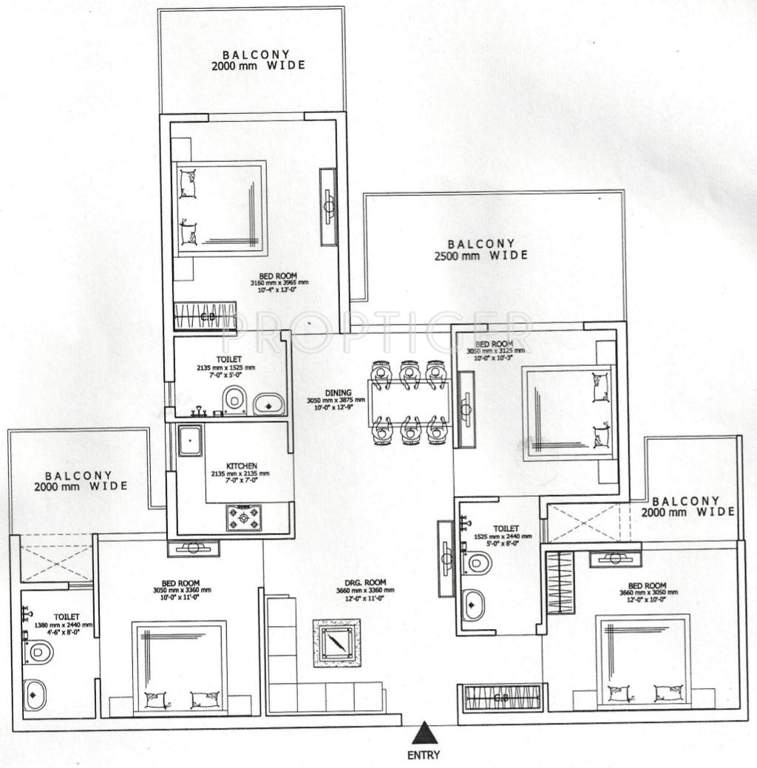 Gaursons Atulyam (4BHK+3T (1,600 sq ft) 1600 sq ft)