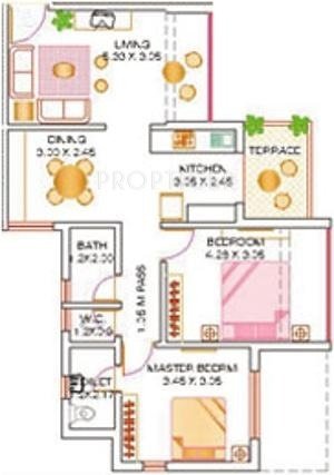 Saket Paradise (2BHK+2T (950 sq ft) 950 sq ft)
