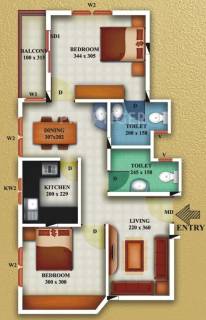 797 Sq Ft 2 Bhk Floor Plan Image Shwas Homes Guest House
