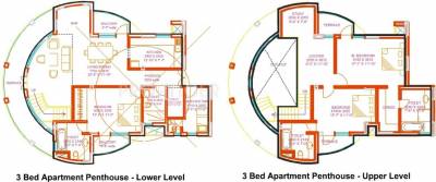 Omaxe Heights Floor Plan (3BHK+3T)
