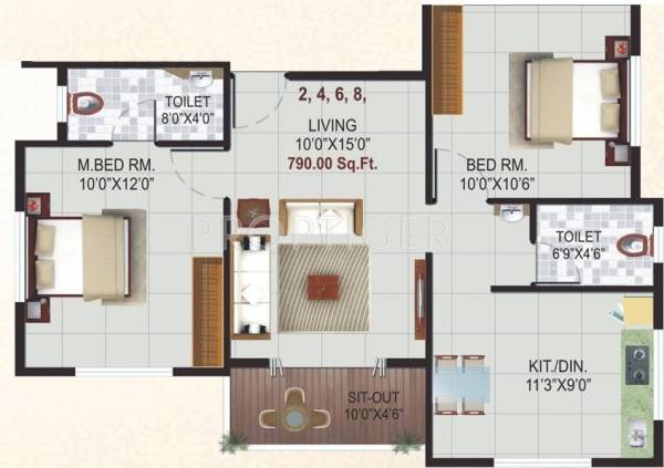 Rajashree Enclave (2BHK+2T (790 sq ft) 790 sq ft)
