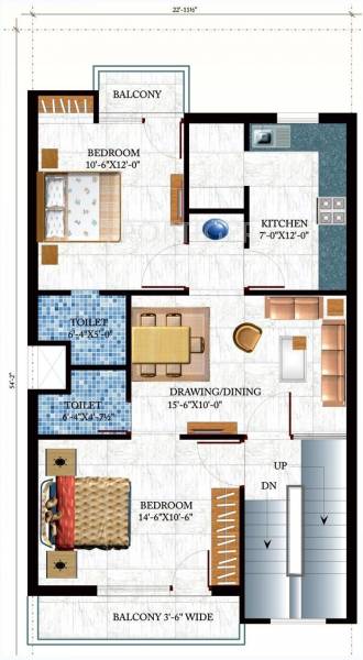 Omaxe Shubhangan (2BHK+2T (900 sq ft) 900 sq ft)