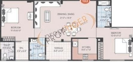 RBM Residency (2BHK+2T (989 sq ft) 989 sq ft)