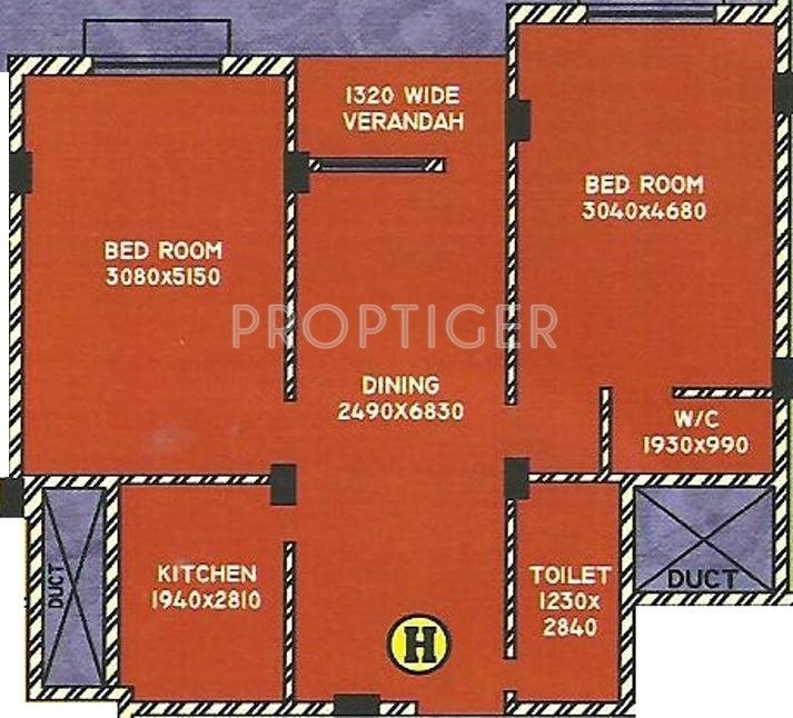 RBM Residency (2BHK+2T (989 sq ft) 989 sq ft)