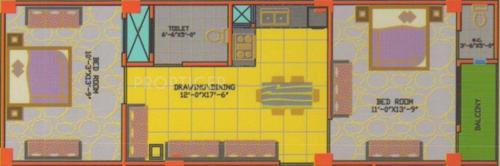 Pure Royal Style Apartment (1BHK+1T (694 sq ft) 694 sq ft)