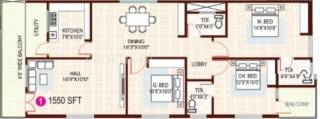 AV Srihitha Heights (3BHK+3T (1,550 sq ft) 1550 sq ft) AV Srihitha Heights (3BHK+3T (1,550 sq ft) 1550 sq ft)