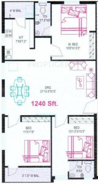 Sudhakar Bindu Sadan (3BHK+3T (1,040 sq ft) 1040 sq ft)