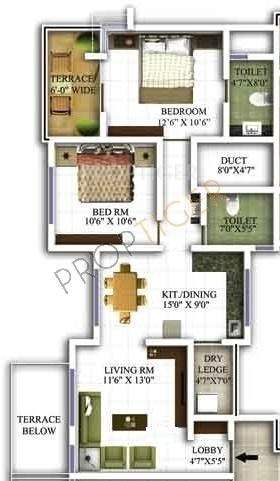 Suraj Royal Astonia (2BHK+2T (1,124 sq ft) 1124 sq ft)