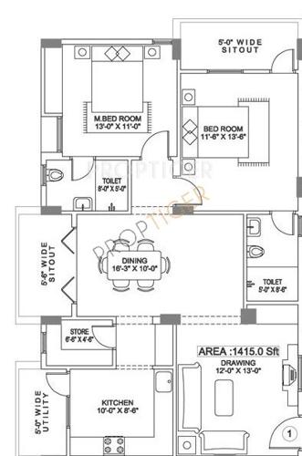 Aesthetic Swarna Heights (2BHK+2T (1,415 sq ft) 1415 sq ft)