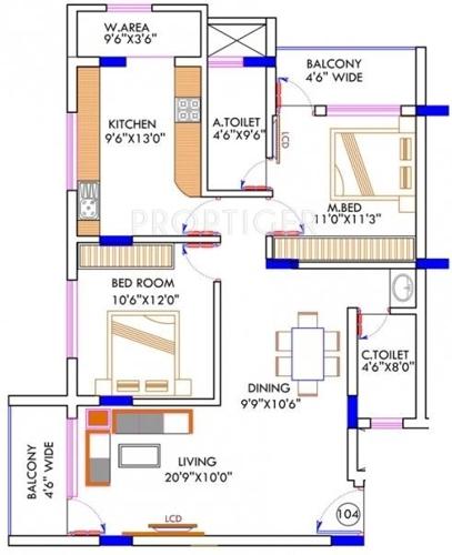 Sagar Amrith Sagar (2BHK+2T (1,278 sq ft) 1278 sq ft)