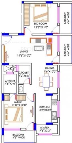 Sagar Amrith Sagar (2BHK+2T (1,227 sq ft) 1227 sq ft)