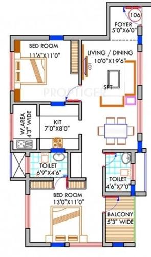 Sagar Sagar Pulmars (2BHK+2T (1,045 sq ft) 1045 sq ft)