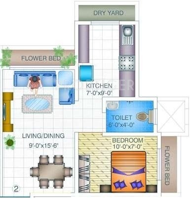 KT Group JayShree Akshay Chs Ltd Floor Plan (1BHK+1T)