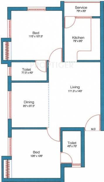 MM New Launch (2BHK+2T (852 sq ft) 852 sq ft)