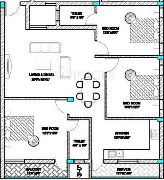 MM Lakshmi Nagar (3BHK+2T (1,265 sq ft) 1265 sq ft) MM Lakshmi Nagar (3BHK+2T (1,265 sq ft) 1265 sq ft)