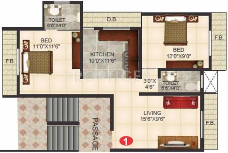 Shree Ganesh Imperial Apartment (2BHK+2T (910 sq ft) 910 sq ft)