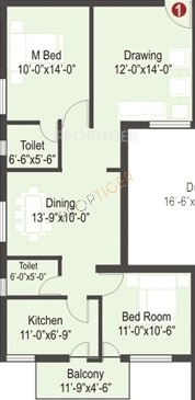 GK Bella Vista (2BHK+2T (1,131 sq ft) 1131 sq ft)