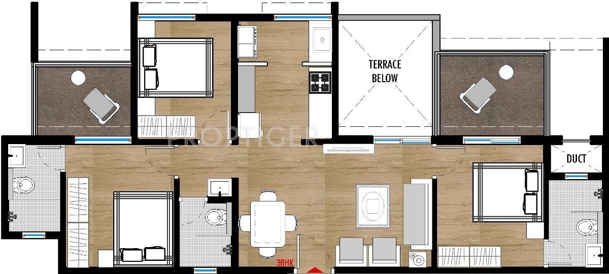 ARP Suburbia (3BHK+3T (1,034 sq ft) 1034 sq ft)
