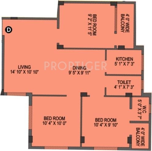 Bhawani Villa (3BHK+2T (1,027 sq ft) 1027 sq ft)