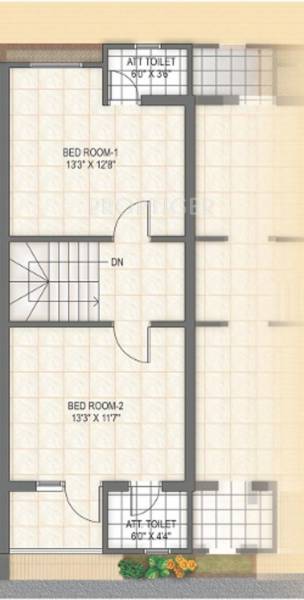 Raghukul Builders Earth 23 Floor Plan (2BHK+2T)