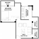 PK Goldmine Residency (1BHK+1T (510 sq ft) 510 sq ft)