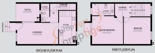 BSCPL Bollineni Hillside Villas (2BHK+2T (1,276 sq ft) 1276 sq ft)