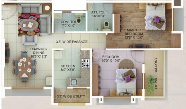 Satyam Woods (2BHK+2T (950 sq ft) 950 sq ft)