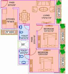 Floor Plan (2BHK+2T) Kamala Rishikesh Floor Plan (2BHK+2T)