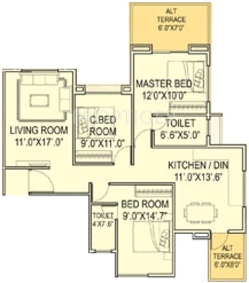 Gajanan Chintamani Heights (3BHK+2T (1,230 sq ft) 1230 sq ft)