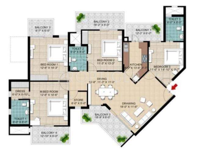 Ramprastha AWHO (4BHK+4T (2,150 sq ft) 2150 sq ft)