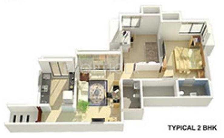  Lords (2BHK+2T (960 sq ft) 960 sq ft)