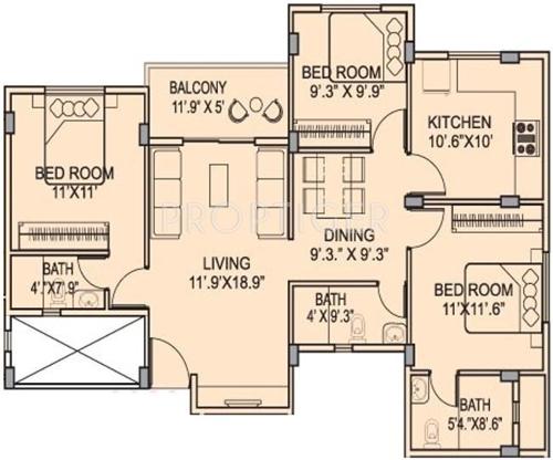 Gajanan Jai Gajanan (3BHK+3T (1,230 sq ft) 1230 sq ft)