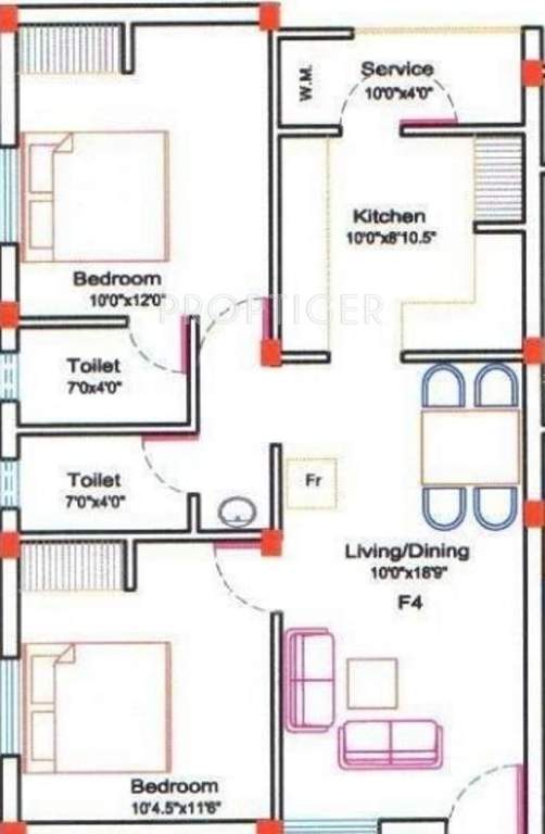 Aatmaja Anand Meenakshi (2BHK+2T (890 sq ft) 890 sq ft)