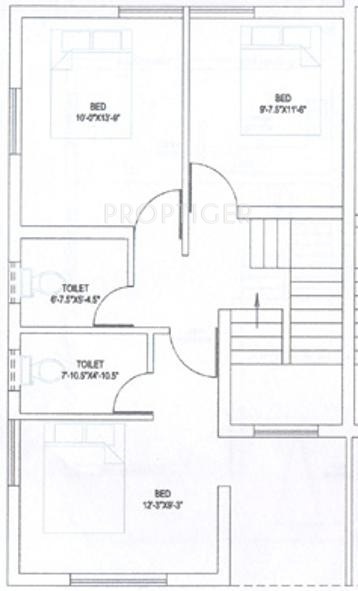 Sai Shrishti Homes Springdale Floor Plan (3BHK+3T)