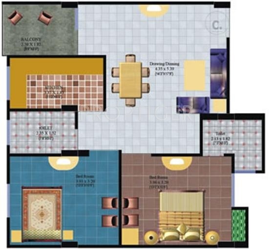 Satyam Residency (2BHK+2T (800 sq ft) 800 sq ft)