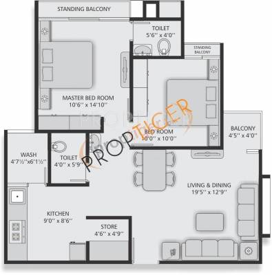Satyam Residency (2BHK+2T (800 sq ft) 800 sq ft)