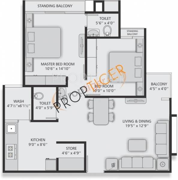 Satyam Residency (2BHK+2T (800 sq ft) 800 sq ft)