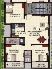 JKB 7 Heaven (3BHK+2T (1,240 sq ft) 1240 sq ft)