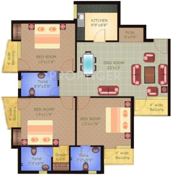 Giriraj Shri Krishna Sharanam (3BHK+3T (1,500 sq ft) + Pooja Room 1500 sq ft) Giriraj Shri Krishna Sharanam (3BHK+3T (1,500 sq ft) + Pooja Room 1500 sq ft)