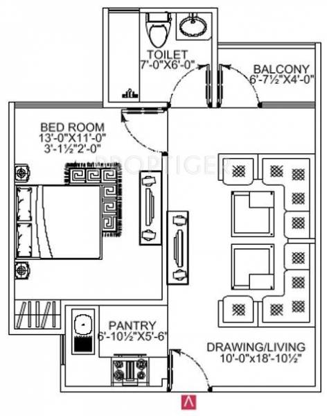 Unique Joy (1BHK+1T (616 sq ft) 616 sq ft)