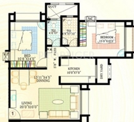 Ramdev Properties AMI Drashti Floor Plan (2BHK+2T)