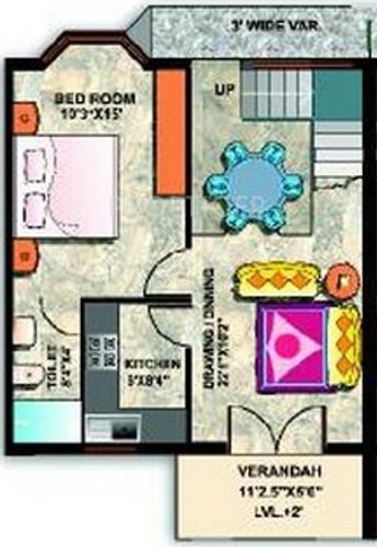 Merlin Greens Villa (2BHK+2T (950 sq ft) 950 sq ft)