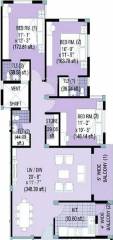 Merlin Jasmine (3BHK+3T (1,244 sq ft) 1244 sq ft)