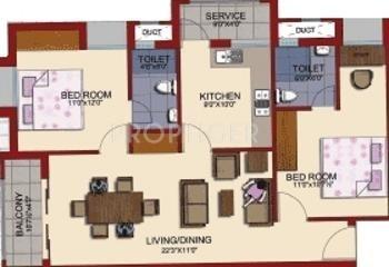 Chettinadd CKH Thulasi Enclave (2BHK+2T (1,106 sq ft) 1106 sq ft)