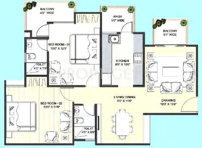 Aaradhya Smart City Phase II (2BHK+2T (1,141 sq ft) 1141 sq ft)