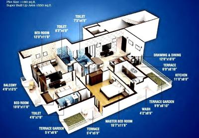Aaradhya Smart City Phase II (3BHK+3T (1,550 sq ft) 1550 sq ft)