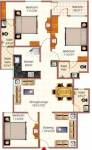 Floor Plan (3BHK+3T) Aaradhya Bhoomika Constructions Signature Crown Floor Plan (3BHK+3T)